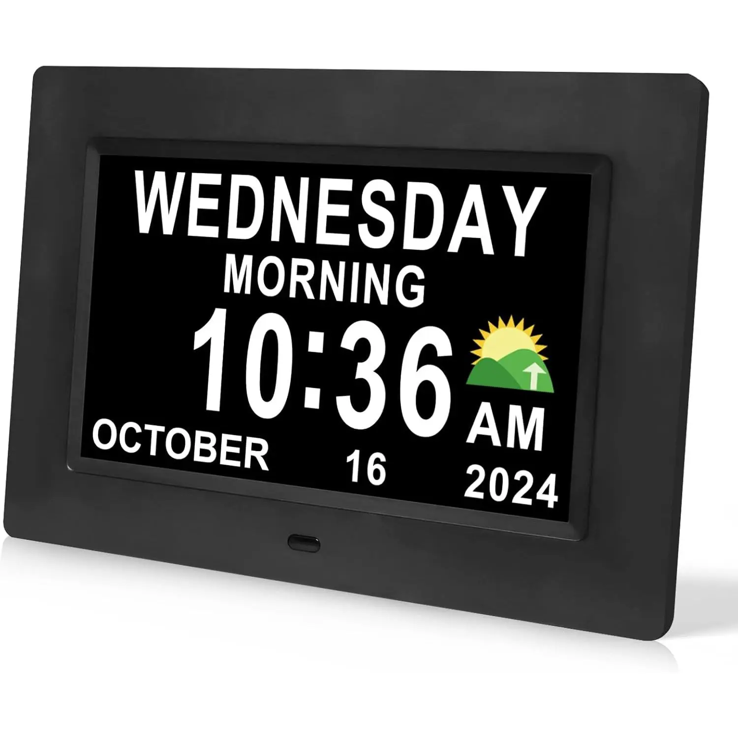 Digital Calendar Dementia  Clock with Day and Date for  - 15 Alarms 5 Colors Display Large Display Alzheimers Clock Large Digital Clock for Seniors (7in Black)