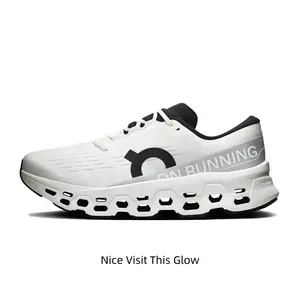Futuristic White & Black Running Shoes with Massive Hollow Cloud Cushioning - High Energy Return