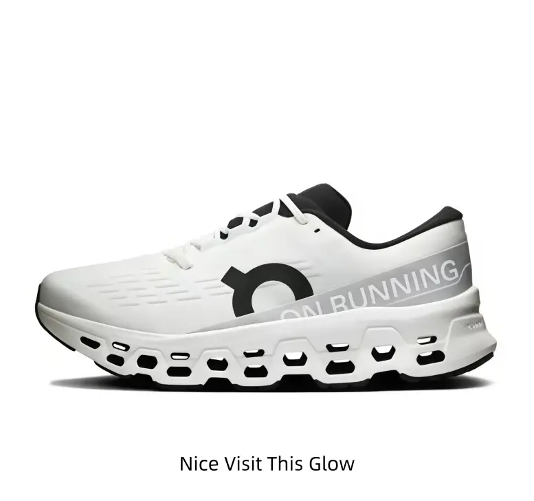 Futuristic White & Black Running Shoes with Massive Hollow Cloud Cushioning - High Energy Return