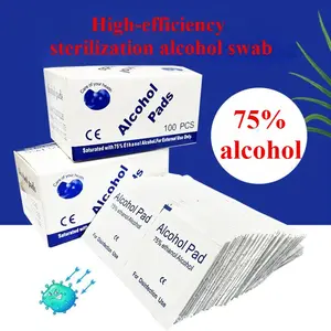 Disposable 75% Alcohol Swab for Wound Disinfection, Essential First Aid Box Supplies, Home Disaster Preparedness, Medical Consumables