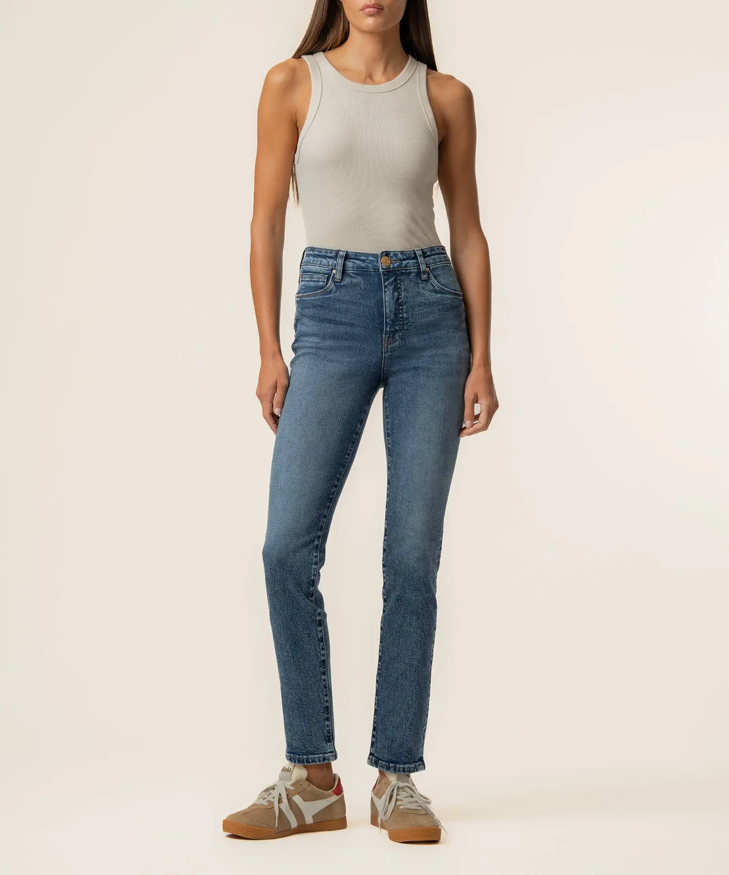 Reese High Rise Ankle Straight in Fresh Wasg