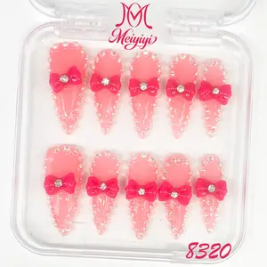 .DP.8320.Nude bow wearable nails