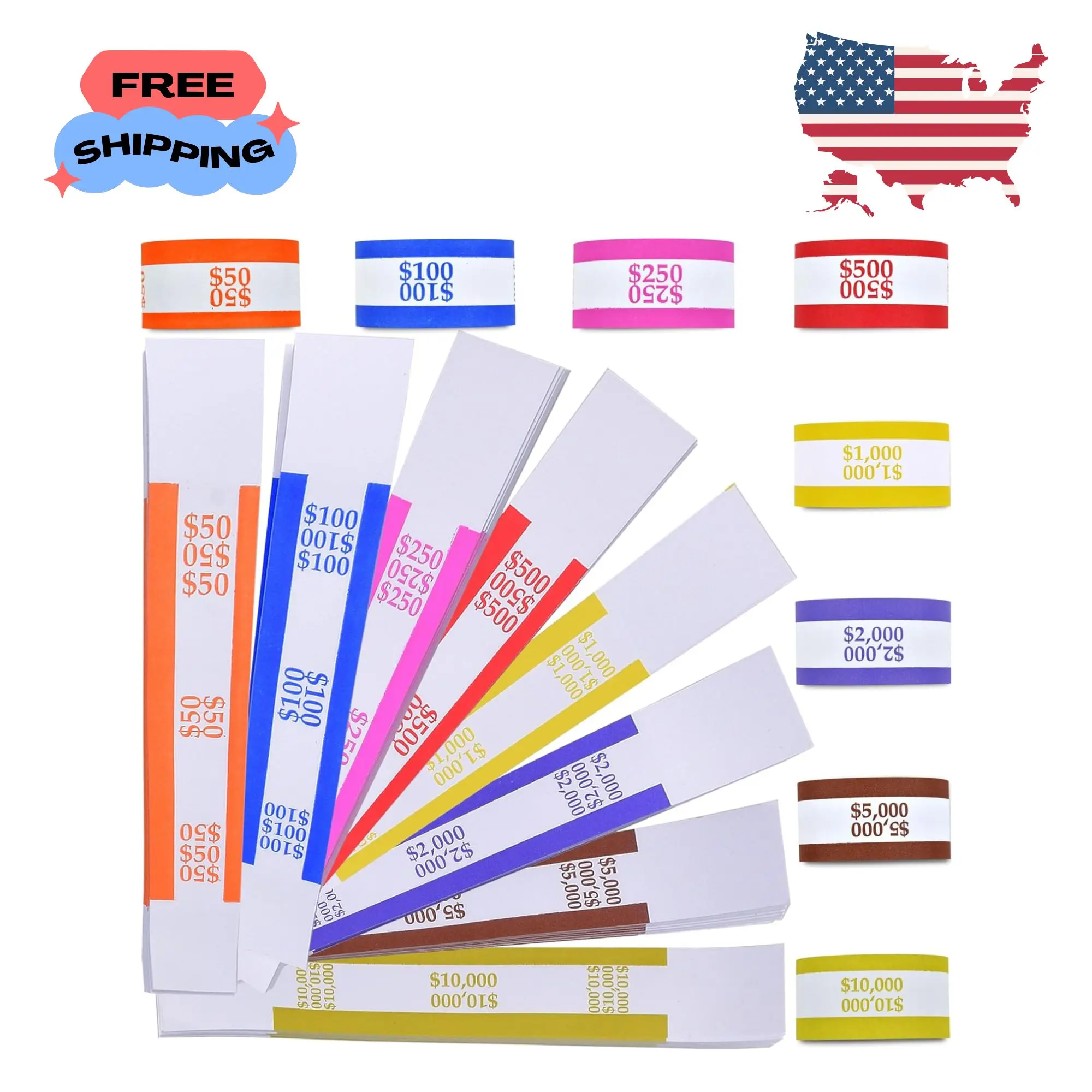 Pack of 400 Money Bands for Cash