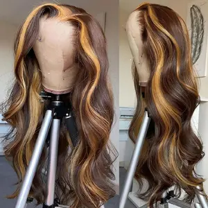【DealsForYouDays】Iwish Honey Blonde Highlight Lace Front Wig 13x4/13x6 | P4/27 Body Wave Human Hair Wig | HD Transparent Lace | Pre Plucked with Baby Hair | 180% Density Ombre Wig for Women