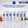 NIVEA Female Liquid Roll On Deodorant Multi-Pack (4 Bottles, 50mL Each) - Extra Brightening, Invisible Formula, Assorted Fresh Floral & Clean Scents, Smooth, Minisize for Work & Purse, Pearl Beauty Care