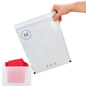 IDL Packaging Vela™ 9.75" x 11.75" Clear Paper Apparel Bag, (Pack of 25) - Medium Size FSC-Certified Paper Bags with Resealable Tape - For T-shirts, Sweatshirts, and Other Clothing
