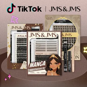 Mega Volumized Collection l JMS&JMS Party Queen,Spiky 70D Kit,Dramatic Soft Thick Volume Individual Clusters,D-Curl, DIY Eyelashes Extension,Waterproof Sleep proof, Long Lasting,Salon Full Fake Lashes, Makeup Cosmetic Stacking Vacation Lash #SummerVibes o