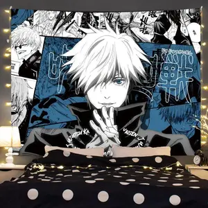 Jujutsu Kaisen Tapestry Gojo Satoru Wall Hanging Painting Anime Tapestries Home Bedroom Wall Decor Room Decoration Wall Art
