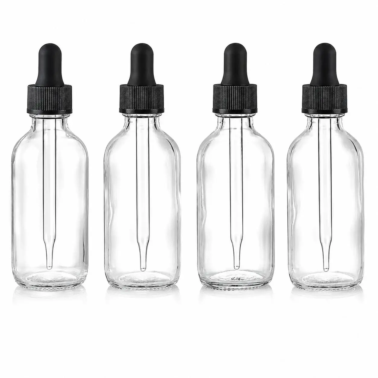 4 Pieces 2 oz Clear Eye Dropper Bottles  Leakproof Essential Oils Bottles for Health, Personal Care & Beauty