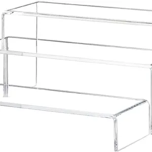 Large Clear Acrylic Risers Display Stands 3 Pcs Rectangular Display Risers Pop Figures Food Showcase Collectibles Display Shelf