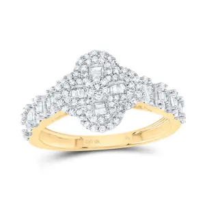 5/8Ctw-Nat Dia Nk Fashion Clover Ladies Ring  (2.5 grams)