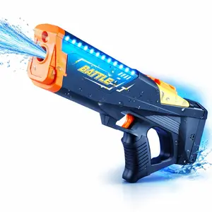 LED Electric Water Blaster Toy, Automatic Rechargeable Water Spray Toy with Flashing Nozzle Light and Vibration for Kids Summer Play