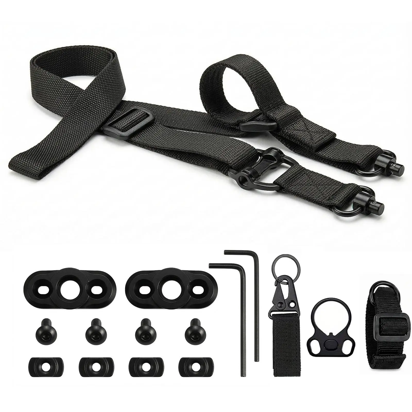 Professional Multi-Purpose Tactical Carry Strap - Adjustable 2-Point System with Quick-Release Buckles & Reinforced Mounting Straps