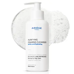 ARIÈGE Purifying Foaming Cleanser Daily Face Wash for Normal to Oily & Sensitive Skin, Gentle Non-Drying Gel Cleanser with Lavender, Allantoin & Vitamin E, Paraben-Free, Dermatologist Tested