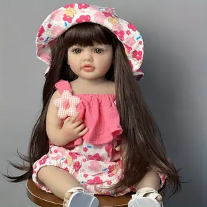 GUESSBELLY 55cm Full Body Soft Vinyl Reborn Baby Girl Doll Bath Toy Lifelike 22inch Princess Toddler Art Baby Newborn Birthday Gifts for 3+ Children