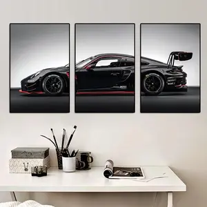 Full Set 3Pcs Vintage Industrial Style Car Series Poster Gt3rs Art Poster Canvas Painting Wall Prints Picture Living Room Home Decor