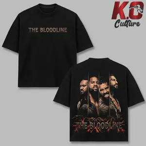 The Bloodline T Shirt | Roman Reigns Jey Uso Jimmy Uso Jacob Fatu WWE Graphic Tee | Vintage Wrestling Streetwear Shirt | Oversized Heavyweight T-Shirt for Men & Women | Retro WWE Fan Apparel | Tribal Chief Merch Gift | Retro The Bloodline Fan Apparel