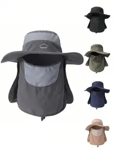 Unisex Breathable Wide Brim Fishing Hat, Waterproof Sun Protection Cap, Sunscreen Hat, Outdoor UV Shield, Camping Hiking Travel, Festival Gift