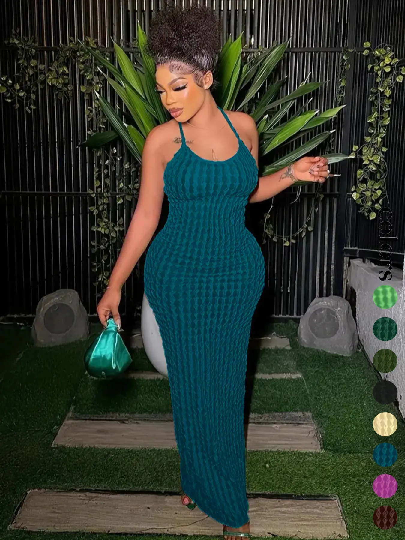 Women's Solid Criss Cross Backless Frill Trim Cami Dress, Bodycon Maxi Dress for Party Club Dating Wear, Dresses for Women, Summer Dresses, Womenswear, Lady - TikTok Shop Women's Solid Criss Cross Backless Frill Trim Cami Dress, Bodycon Maxi Dress for Party Club Dating Wear, Dresses for Women, Summer Dresses, Womenswear, Lady - TikTok Shop