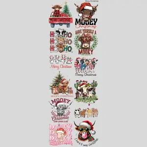 Mooy Christmas DTF Transfer Gang Sheet 24.5" wide x 72" long. Direct To Film