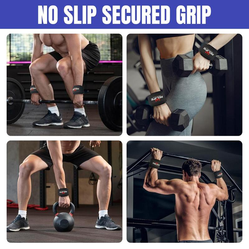 Relife Weight Lifting Straps (Pair), Gym Fitness Hooks, Weightlifting Grips, Sports Training Straps for Deadlifts, Pull-Ups and Gym Workouts, Wrist Protector for Power Lifting