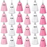 Gejoy Halloween Tree Decoration Ghost Hanging Halloween Ghost Ornaments 1.57 Inch Mini Ghost Hanging for Halloween Party Indoor-Outdoor Window Patio Staircase