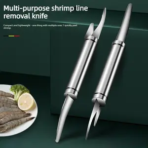 Shrimp line removal knife 2-in-1 pick shrimp line knife, shrimp peeling tool knife, household base circumference shrimp line removal and back knife