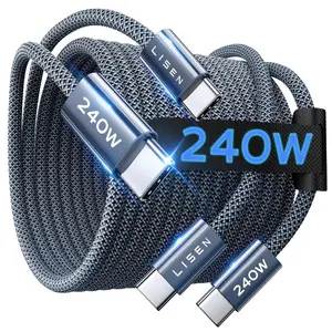 240W USB C to USB C Cable For iPhone 17,iPad,MacBook,Switch,Samsung S25,Samsung S24 [6.6ft, 2-Pack] Charging Cable