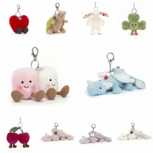 Jellycat Kawaii Plush Keychain Bag Charm, Cute Stuffed Animal Soft Keyring, Trendy Gift for Women Girls Kids, Christmas Birthday Present