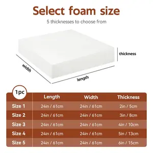 Comfortable High-Resilience Foam Sofa Cushion Filling - Durable Breathable Sofa Seat Cushion Sponge Replacement for Sofa Pad Replacement DIY Seat Cushion Wheelchair Pad Replacement