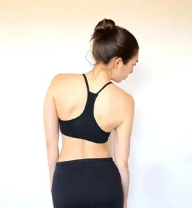 Organic Cotton Sports Bra. Skinny Racer Back. Sustainable Handmade Lingerie. Yoga Sport Top