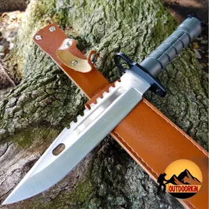 13" Outdoor Fixed Blade Utility Knife with Sheath – Bayonet Style Camping Tool
