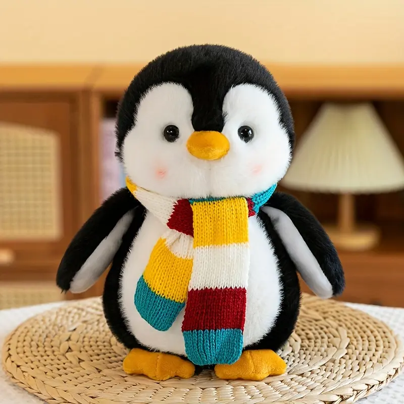 1pc Cute Scarf-Accented Soft Plush Teddy Bear Toy - Deep Stuffed Huggable Doll, Cozy Bedtime Companion, Ideal Valentine's Day Gift for Kids