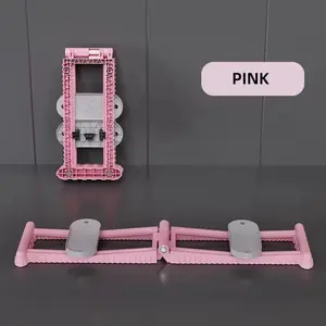 Foldable Skiing Exerciser Leg Splitter Ski Machine Portable Body Slimming Trainer Collapsible Leg Magic Machine Yoga Fitness Equipment for Use(Pink,Anti-Slip Floor mat)