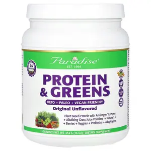 Paradise Herbs Protein & Greens, Original Unflavored, 16 oz (454 g)