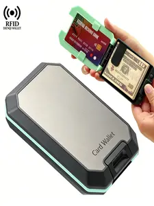 RFID Blocking Ultra-Thin Aluminum Wallets, Coin Purse, Card Holder Case, Fashion Cool Portable Wallets for Daily Use