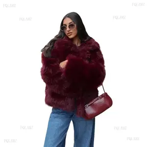 (New)2026Faux Fur Coat For Women Oversized Notched Lapel Jacket Ins Fashion Winter Fake Mink Fur Coat Fit Womenswear Dress Elegance Essential Jeans