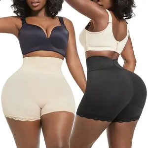 Hip Padded Lace Trim Shaping Panties, Tummy Control Panties To Lift & Shape Buttocks, Women's Underwear & Shapewear