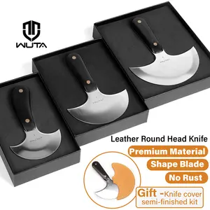 WUTA Professional Leather Knife Ultra Sharp Round Head Craft Skiving Cutting Tools DIY Handmade Senior Leather Tools