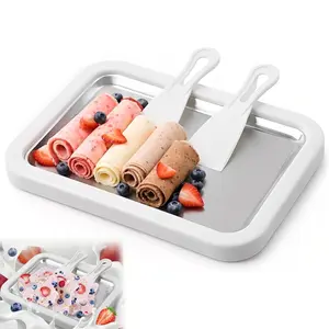 Mini DIY Ice Cream Maker, Ice Cream Maker for Family, Home-Style Rolled Ice Cream Machine for Kids, Create Frozen Yogurt, Fruity Sorbet & Gelato, Perfect for Families and Parties