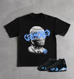 Censored Shirt To Match 14 Black And University Blue, Shirt To Match Sneaker Back White Color