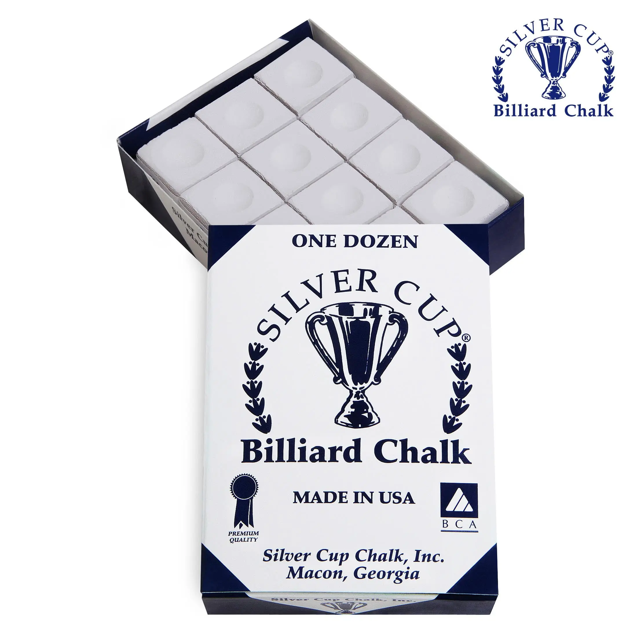 Silver Cup Billiard Chalk White 12 pcs Silver Cup Billiard Chalk White 12 pcs