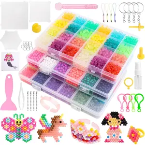 9000 PCS Non-Iron Fuse Beads Kit, 72 Colors, 5mm Spray-Activated Beads with Pegboards & Accessories for Kids DIY Crafts and Art Gifts