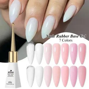 Mtssii 0.34oz Nude Rubber Base Gel Nail Polish, Clear Soak off LED, Neutral Tone, Flexible Formula, Easy Application, Nail Art Manicure, Nail Salon Use