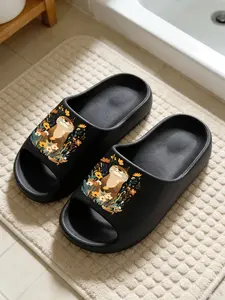 Water Squirrel Floral Thick Sole Sandals, Anti-Slip Eva Material, Sweet Style, Indoor & Outdoor Use, All Seasons Comfort