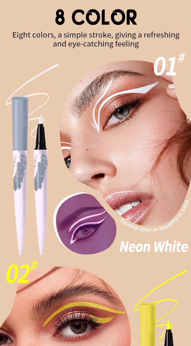 8 Color Liquid Eyeliner Set, Waterproof Smudge Proof Matte Eyeliner with Christmas Tree Tip, Quick Dry Smooth Ink, Long Lasting No Crease, Neon Liner for Bold Graphic & Winged Eye Looks, Perfect for Daily, Festival & Party Makeup        ， 。