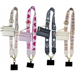 Adjustable Crossbody Phone Strap with Wallet, Clip and Go Phone Lanyard with Zippered Pouch, Hands-Free Cell Phone Holder for Women & Men, Travel Essential Gift