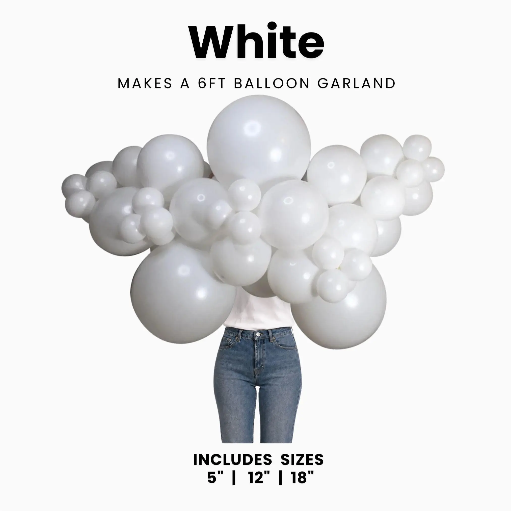 White Balloon Pack with Optional Add-Ons