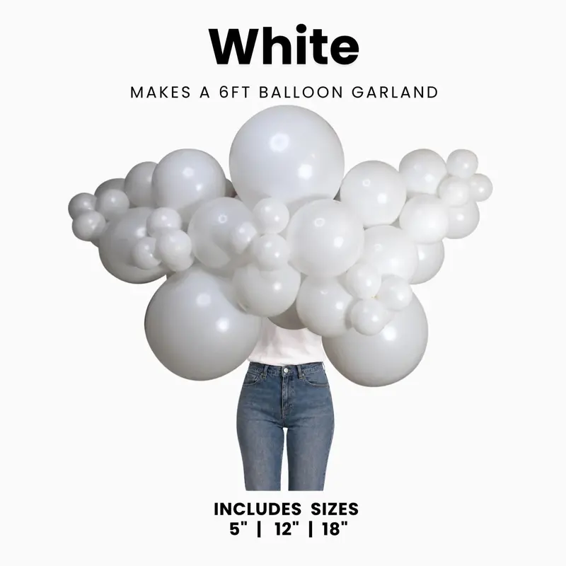 White Balloon Pack with Optional Add-Ons