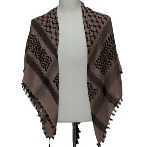 Ahla Shabab Desert Sand & Black Hatta/Kuffiyeh - Unisex All Seasons Accessory for Warmth Comfort & Style